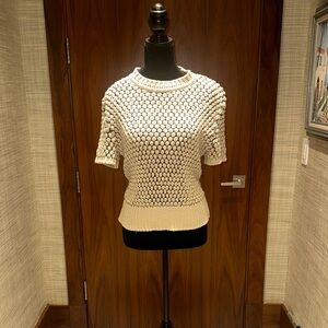 Chic Cream Knit Women's Sweater